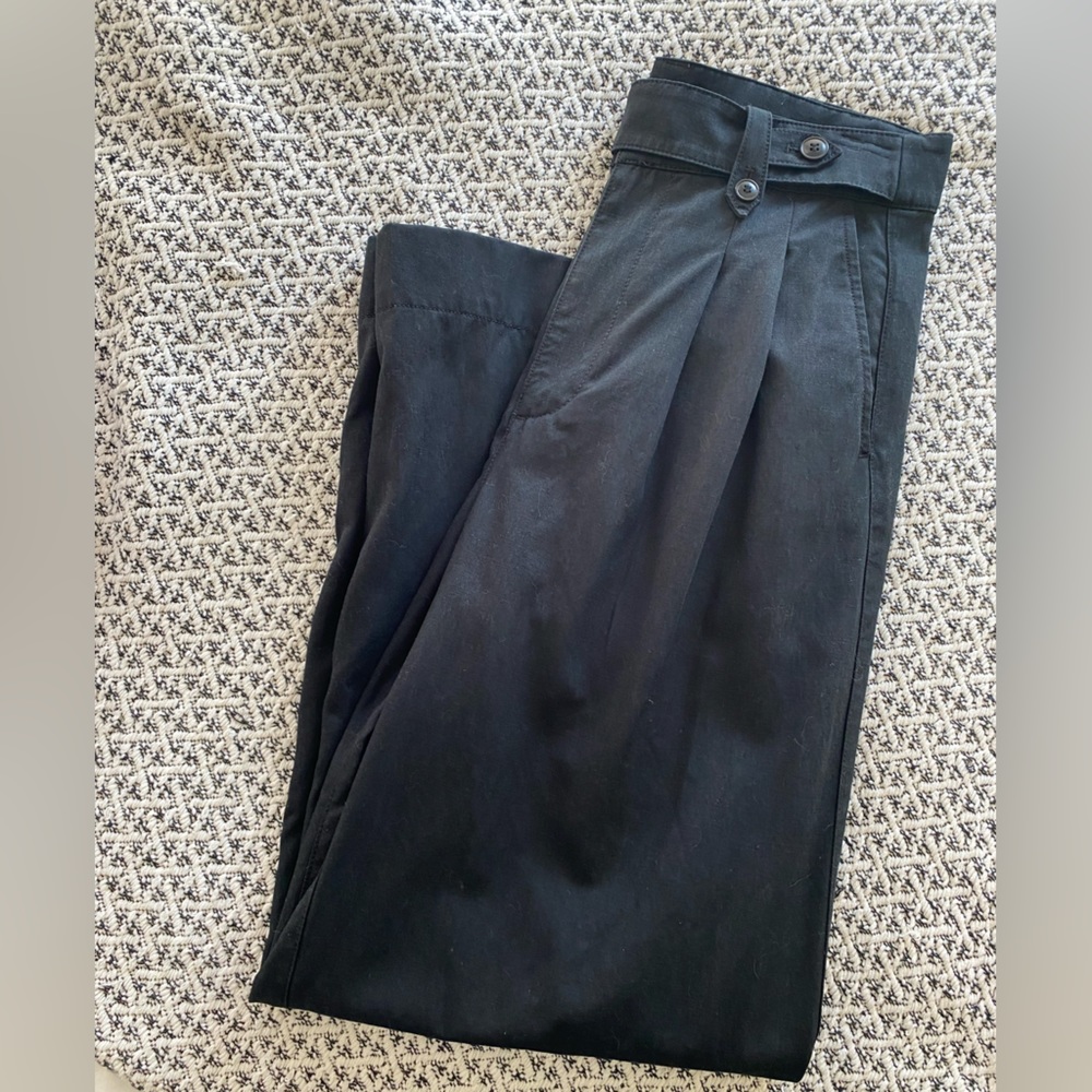 Madewell Harlow Black High-Waist Pleated Trousers